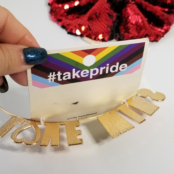 Take Pride " Love Wins" Multicolor Pride Head band New - Picture 4 of 5